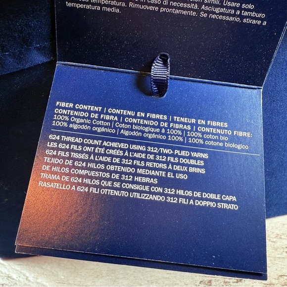 Ralph Lauren POLO NAVY RL Organic Cotton Sateen Flat Sheet KING NWT $200 - Picture 10 of 12